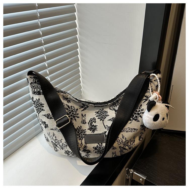 Casual Large-capacity Bag Women's 2025 New Fashion Commuter Shoulder Bag College Student Class Bag Tote Bag