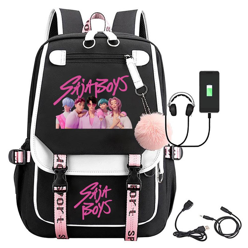 Star Kpop Peripheral Printed Backpack Girl School Bag Large Capacity Wear Backpack Boy Girl 15.6inch