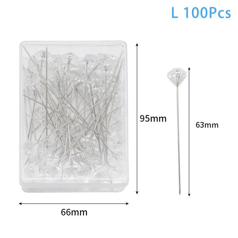 50/100Pcs Diamond Bouquet Corsages Pins Flower Crystal Rhinestones Floral Positioning Pins For Wedding Bridal Bouquets