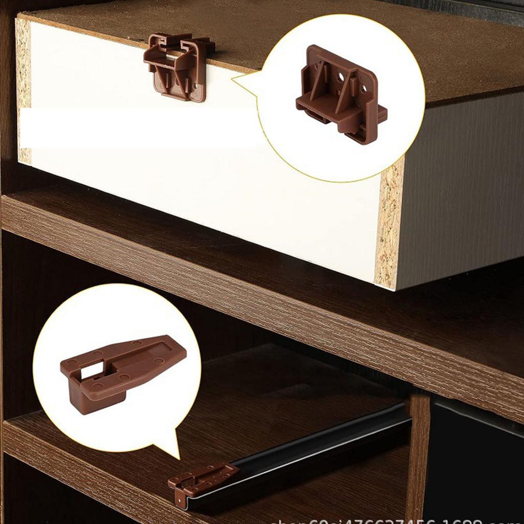 2sets Drawer Compatible With Rite-Trak II Model Commercial Style With Metal Backing And Drawer Stop Roller For Dresser, Cupboard, Nightstand Drawer