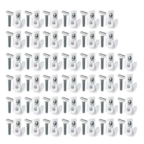 Plastic String Light Hook Easy Install Christmas Lights Hanger Hooks Weatherproof Rust-Proof Wall Mount Hook for Outdoor Indoor Use