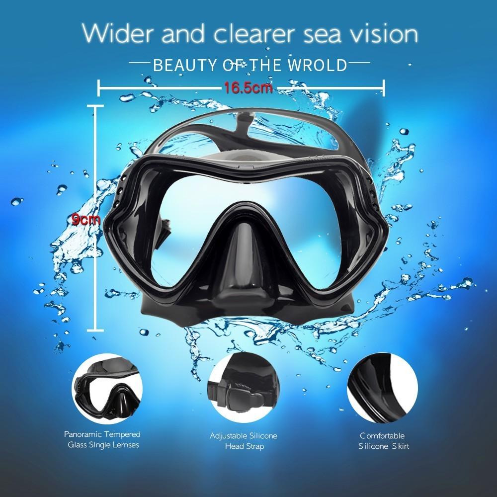 Professional Scuba Diving Face Mask Snorkeling Set Outdoor Diving Training Equipment Silicone Diving Goggles Breathing Tube New