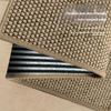 Entryway Rug with Woven Faux Linen Design Antislip Base Absorbent Door Mat for Enhances Safety in Family Environment