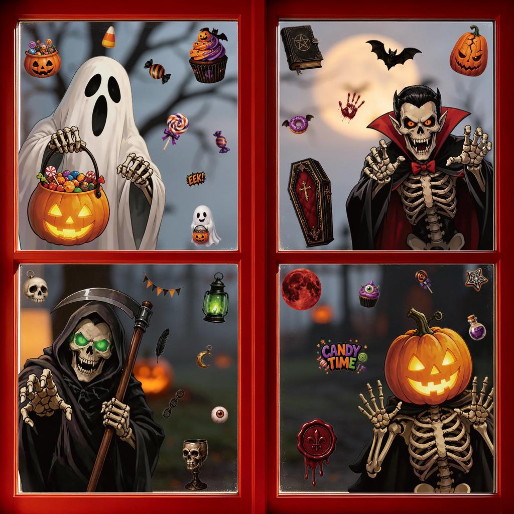 Halloween Sticker Set for Party Decorations and Halloween Bags