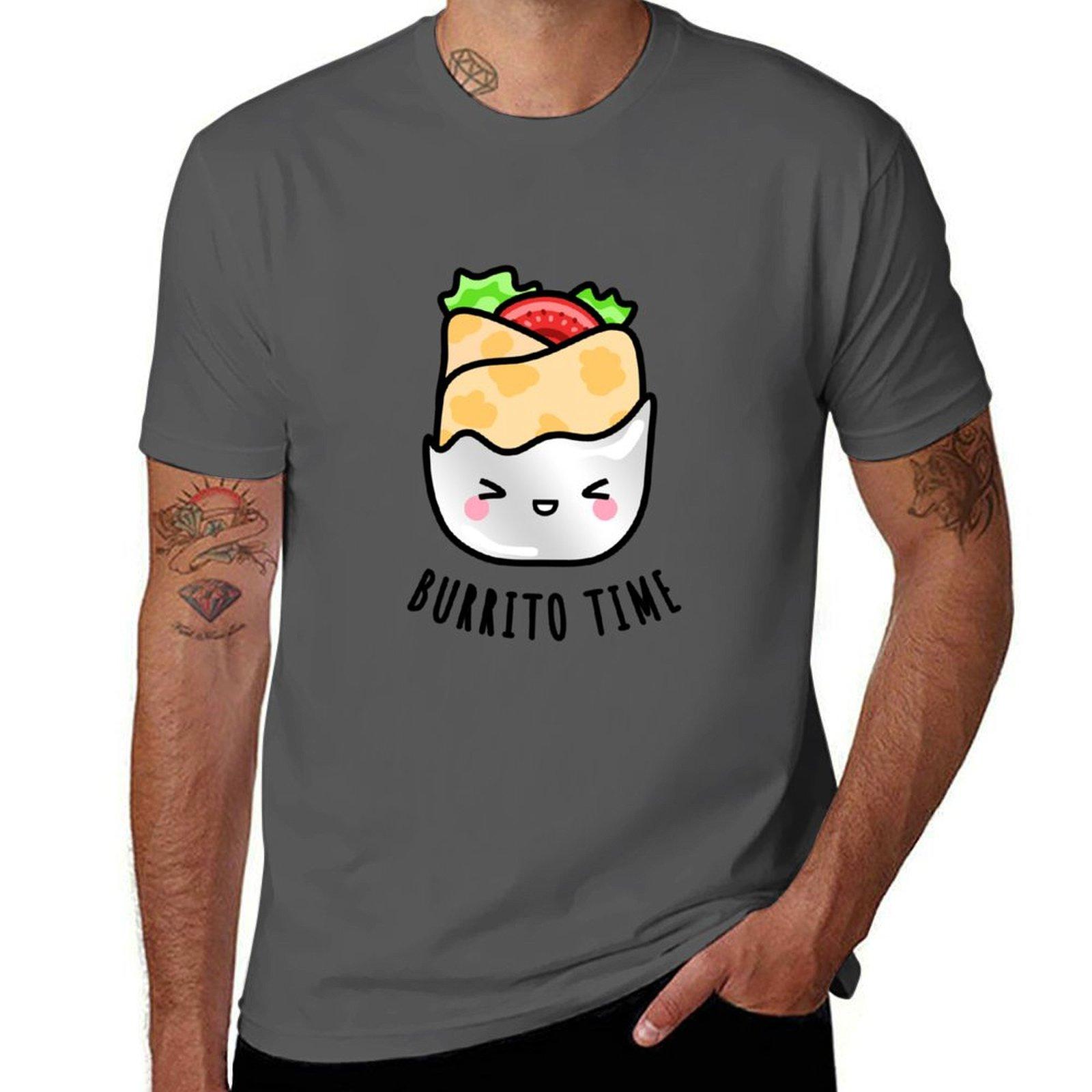 

casual Kawaii man BlueberryMoon T-Shirt by shirts men t t Drawings for man Cute Burrito for printed Wrap Illustration shirts 4XL