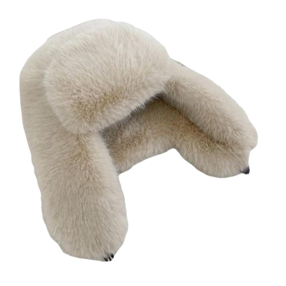 

Однотонная лыжная шапка-пилот из искусственного меха норки с защитой ушей, мягкая плюшевая шапка Лей Фэн для кемпинга хаки