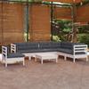 VidaXL Solid Pine Wood Garden Lounge Set 8 Pcs with Cushions Patio Furniture Outdoor Furniture Garden Furniture 3096726