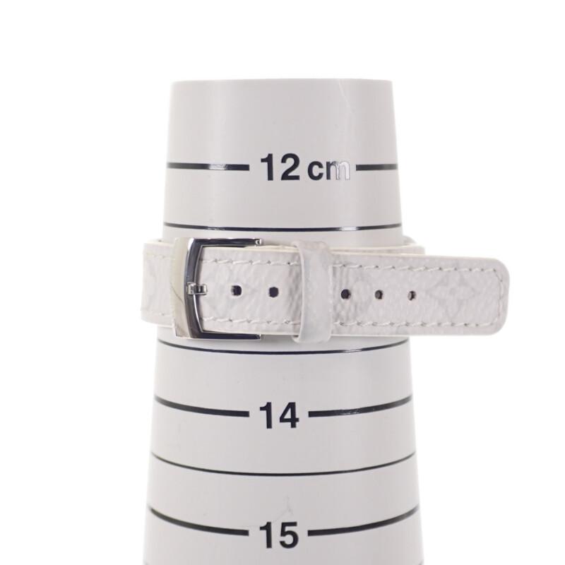 Louis Vuitton Q12MGZ Zegarki Stal nierdzewna/skóra Damski biała tarcza