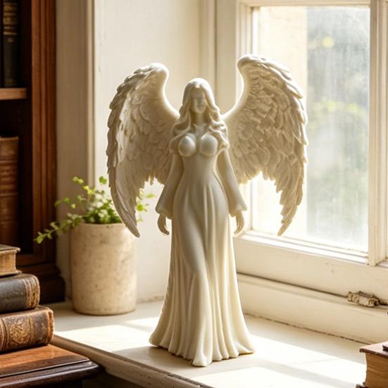 3D-gedruckte Engelsmädchen-Dekoration Weiße geflügelte Mädchenstatue Skulptur Heim-Büro Wohnzimmer Schreibtisch-Dekoration Ornament