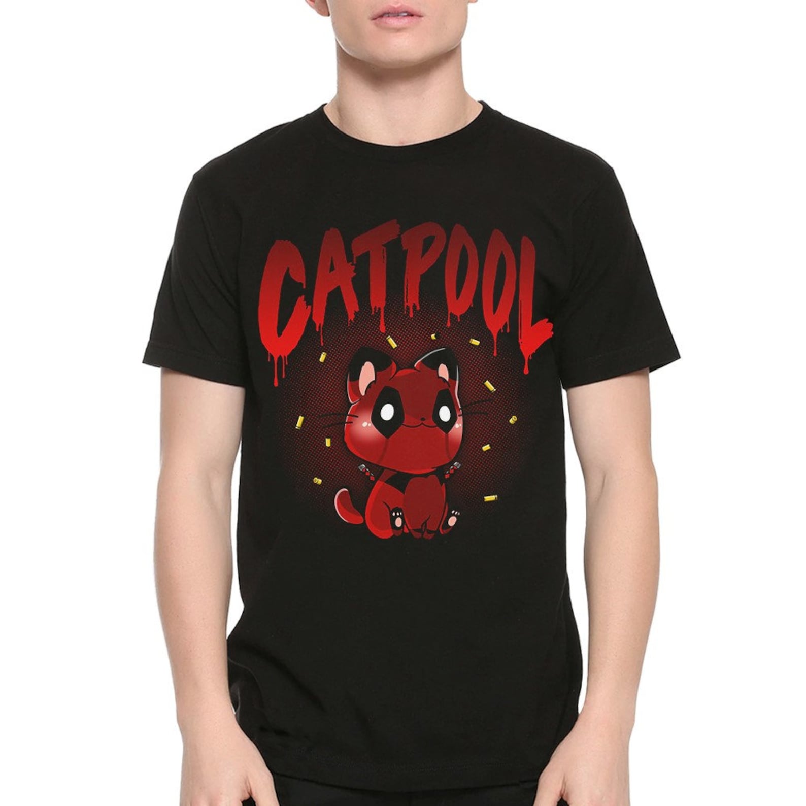 Catpool Deadpool Funny T-Shirt, Men s Women s Sizes (met-276) L
