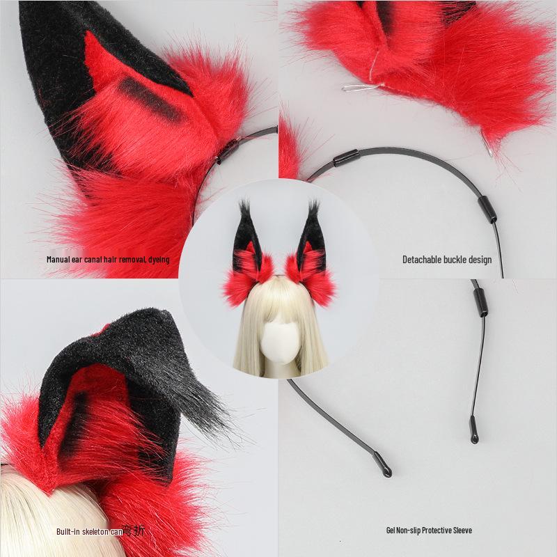 Plush Fox Demon Ears Headband - Cosplay & Performance Accessory
