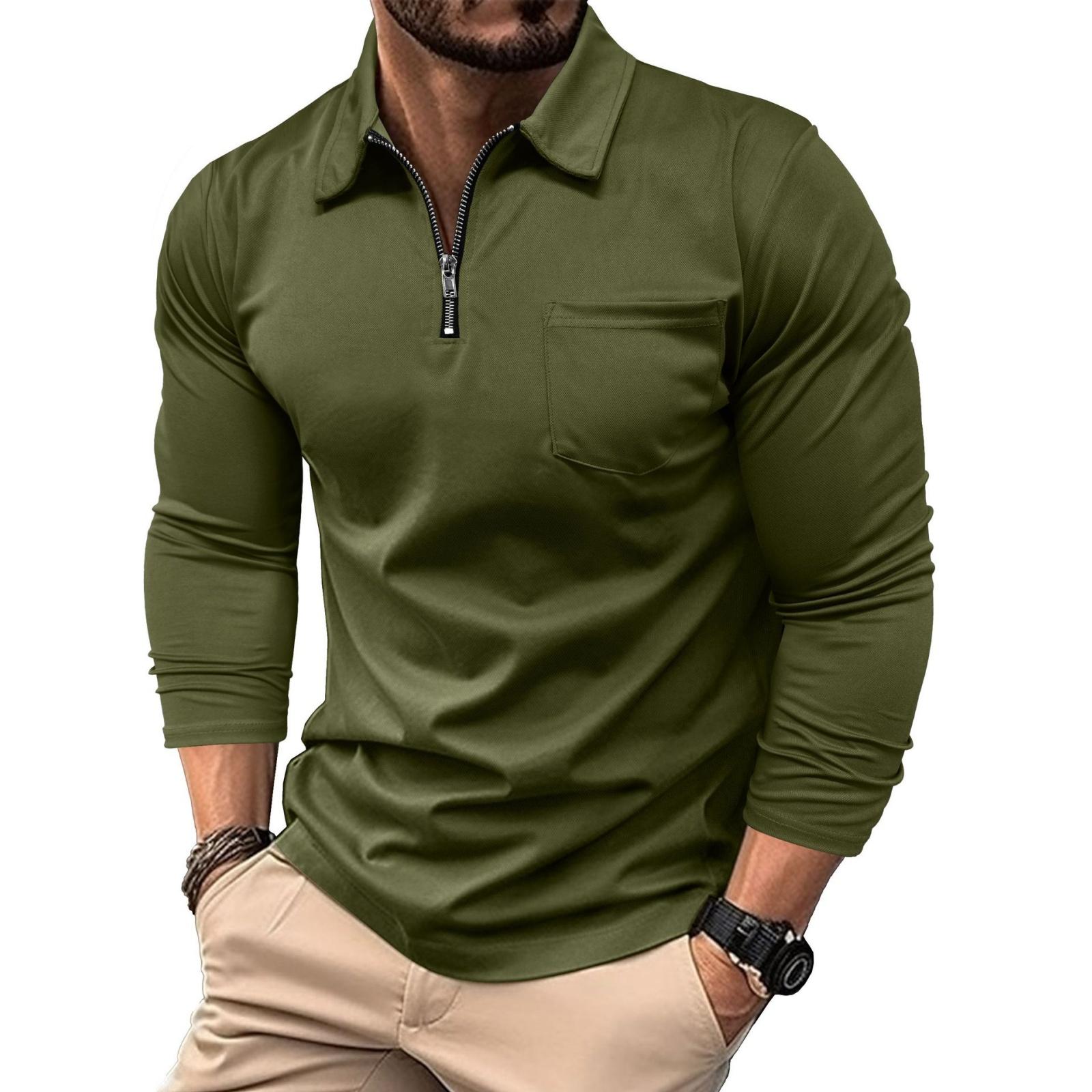 

Men s Long Sleeve T-Shirt | 3-Button, Chest Pocket, Solid Color Soft Cotton, Breathable & Skin-Friendly Top For Daily Wear, Layering & Light Sports XXXL