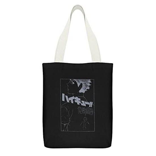 Venker Haikyuu Tote Bag Canvas Large Capacity A4 Shoulder Cotton Eco Unisex Cute Stylish Popular Character Goods Ladies Shopping Back