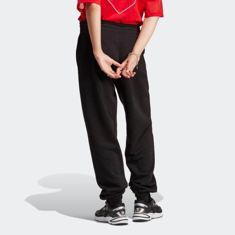 adidas Pantaloni de jogging Originals Trefoil cu logo monocrom, cu talie elastică, pentru femei, negru IA6437