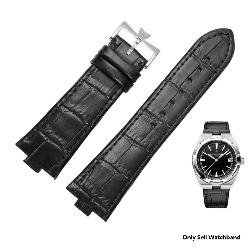 25*8Echtes Leder Uhrenarmband für Vacheron Constantin OVERSEAS Serie 4500V 5500V P47040 Edelstahl Schließe Herren Uhrenarmband
