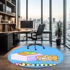 Custom Name LankyBox Printed Round Rug Carpet Chair Rug Area Rug Entryway Doormats,for Office Chair Living Room Bedroom Kitchen Room.