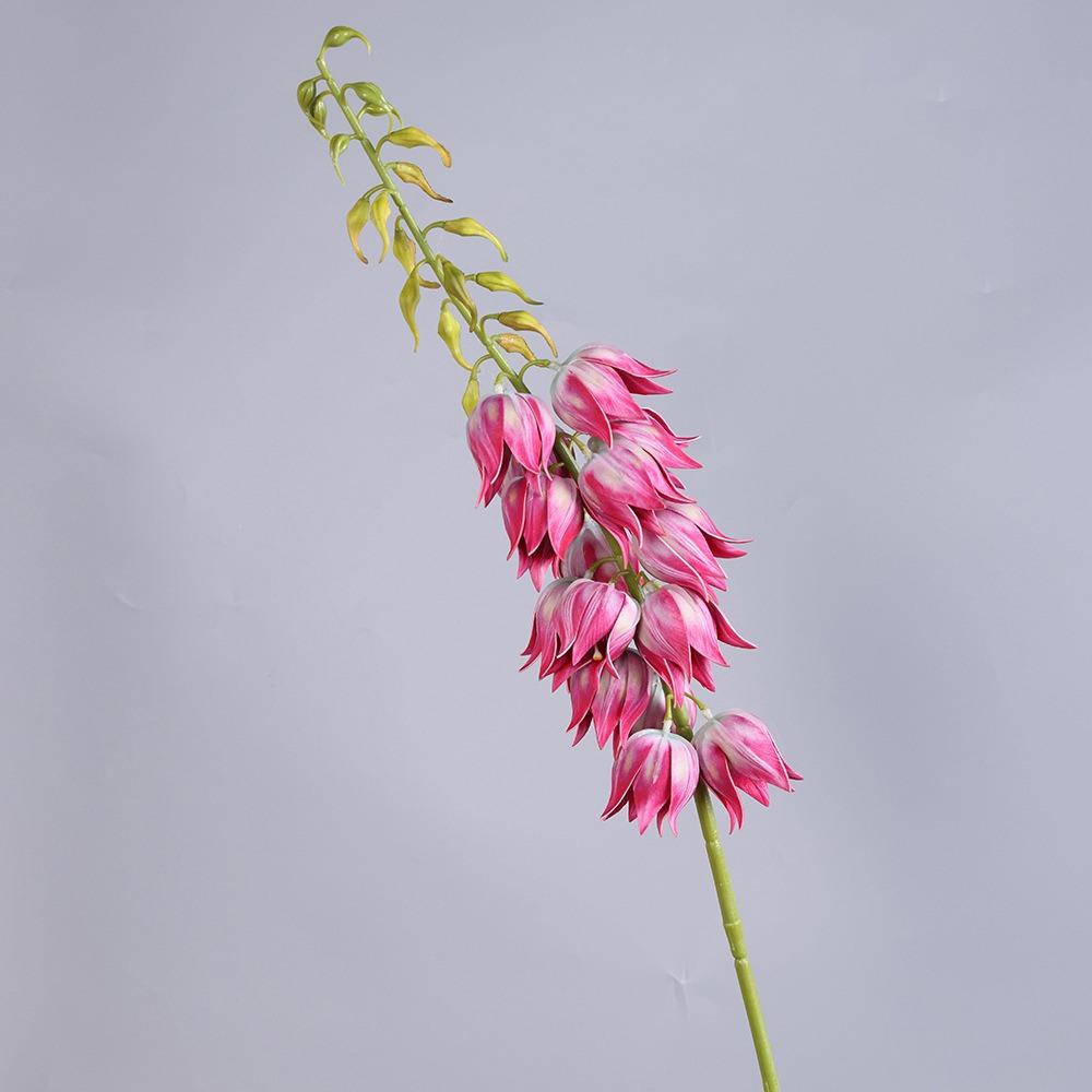 

Plastic Yucca Flower Branch Bell Shaped Hanging Bell Flower Bell Orchid Stem Home Decor темно-розовый
