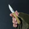 Brass Chic Mini Folding Knives Hand Tools Knife for Men Women Keychain Pocket Tool EDC Outdoor Survival Multitool Damascus Razor