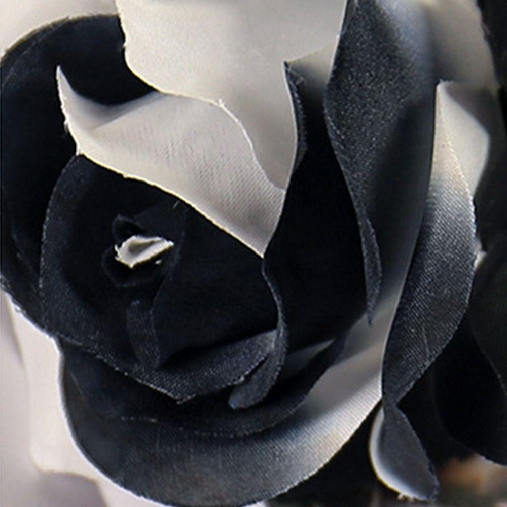 Gothic Faux Flowers Black White Simulation Flowers  Home Garden Party Decor