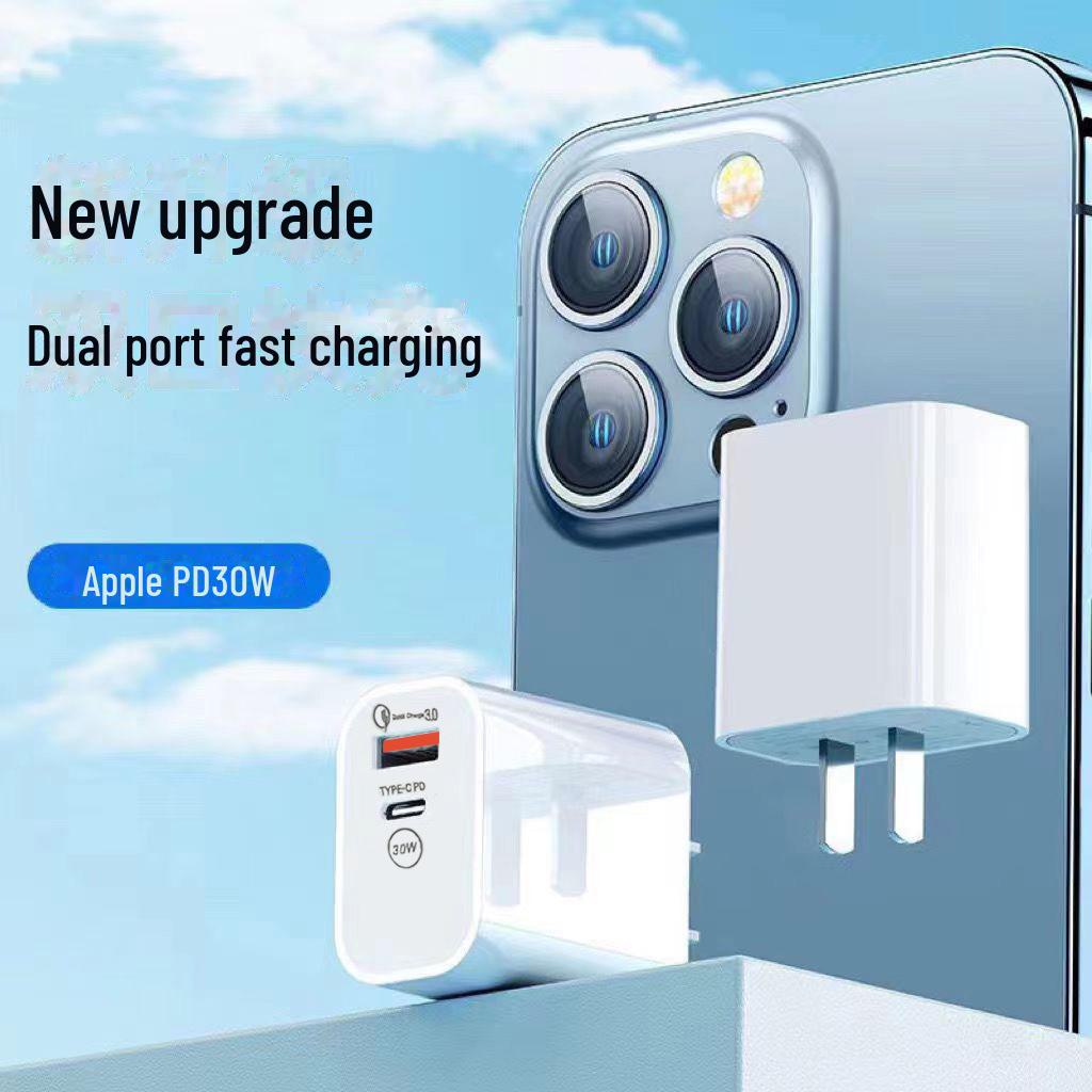 20W Dual-Port PD Fast Charger for Huawei & Apple - Type-C A+C Plug
