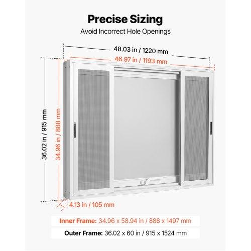 VEVOR Concession Window 1220x915mm Aluminum Alloy Frame Service Window, for Food Truck, Up to 85 Degrees Stand Serving w/ 4 Sliding Screen Windows