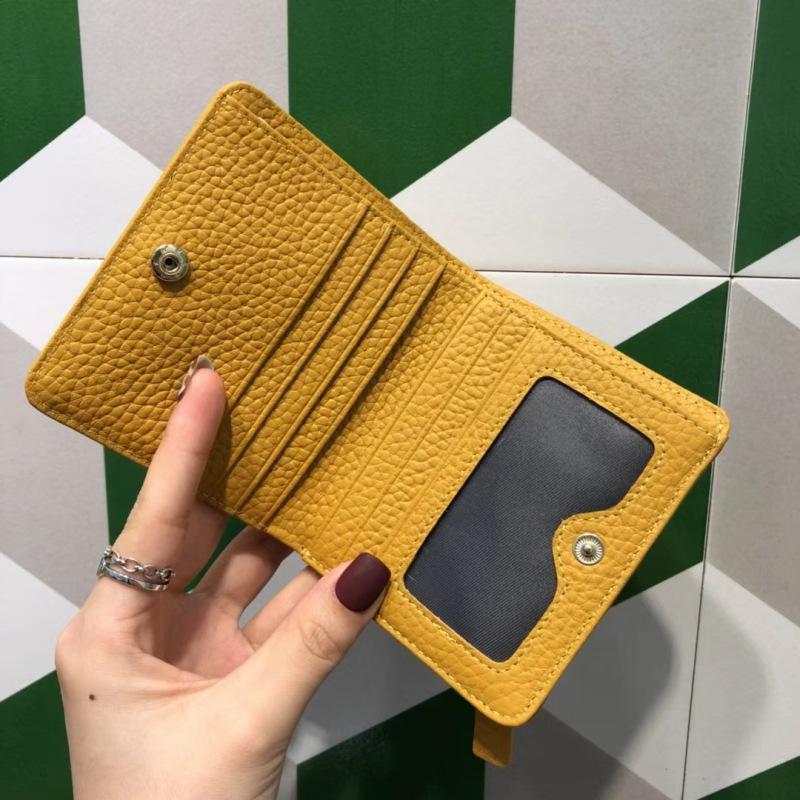 Rindsleder Damen Geldbörsen Kurze Dünne Kleine Brieftasche Chic Weihnachten Hirsch Knopf Damen Echtleder Kartenhalter Brieftasche Münzbörse