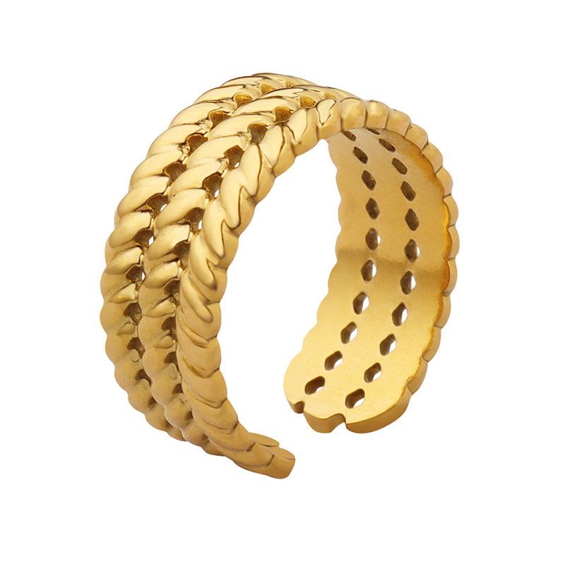 18K Gold-Plated Adjustable Geometric Ring - Autumn/Winter Collection