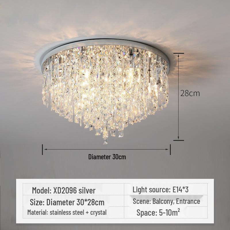 Modern Crystal Ceiling Lamp - Warm, Romantic, Simple, Atmospheric Design for Bedroom and Living Room