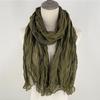 Export Solid Color Crumpled Scarf Women'S Literary And Leisure Cotton And Linen Scarf Versatile Neck Protection Scarf Sunscreen Silk Scarf