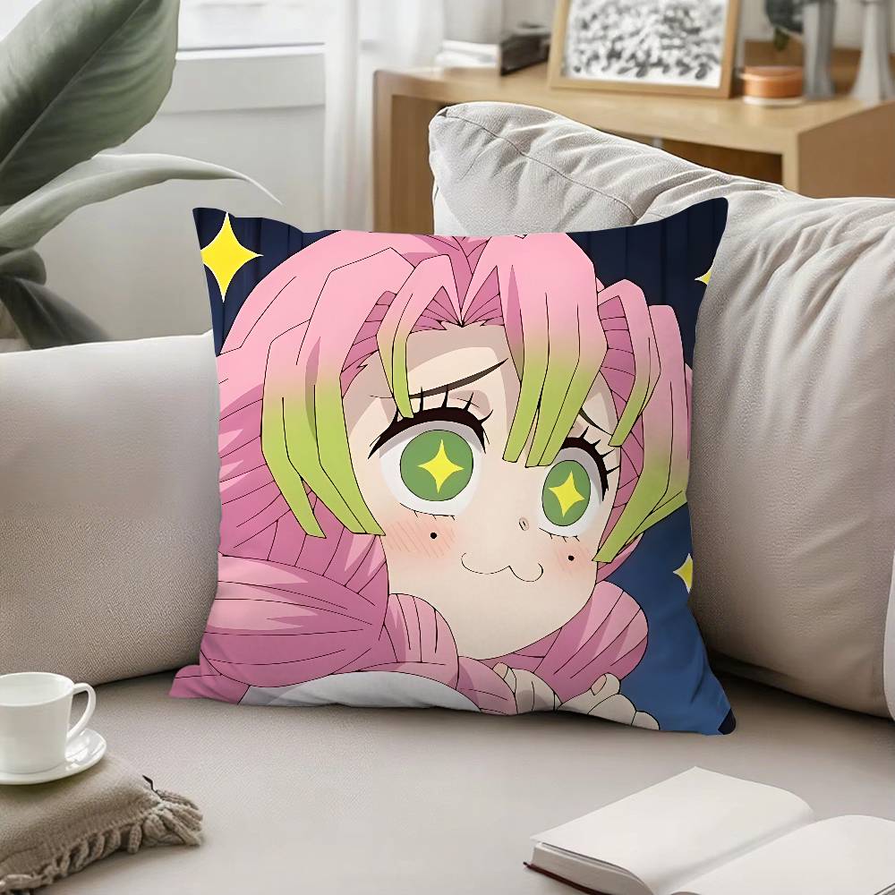

Cute K-Kanroji Mitsuri Pillow Case Cushion Cover Soft Cute Throw Pillow Case For Car Sofa Pillowcase Polyester With Zipper 16x16Inch