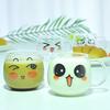 Cartoon Cute Glass Water Cup Coffee Mug Lightweight Clear Transparent Breakfast Tea Milk Beverage Cup With Handle Couple Cups