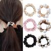 3/6pcs Luxury Crystal Beaded Hair Ties Large Elastic Ponytail Holders for Women Stylish Female Hair Accessories