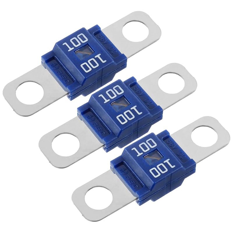 AMI/Midi Fuse 100A High Current Bolt-on Fuse 100 Amp for Cars, Buses, Trucks, Caravans, Construction Vehicles (Pack of 3)
