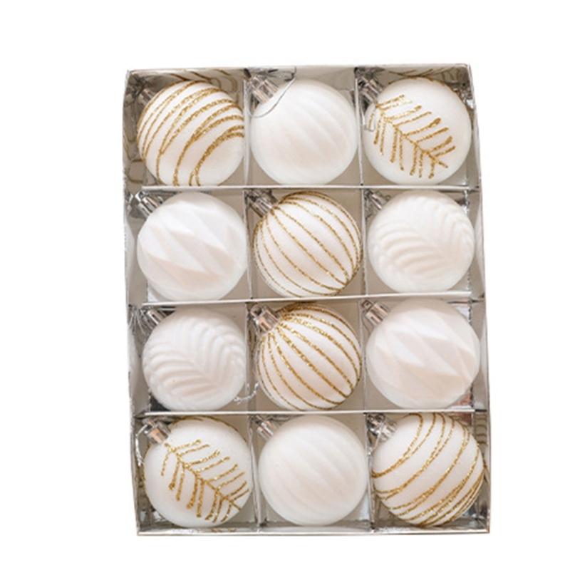 12 pezzi di decorazioni per l'albero di Natale in velluto, palline colorate dipinte, decorazioni festive per la casa e il matrimonio