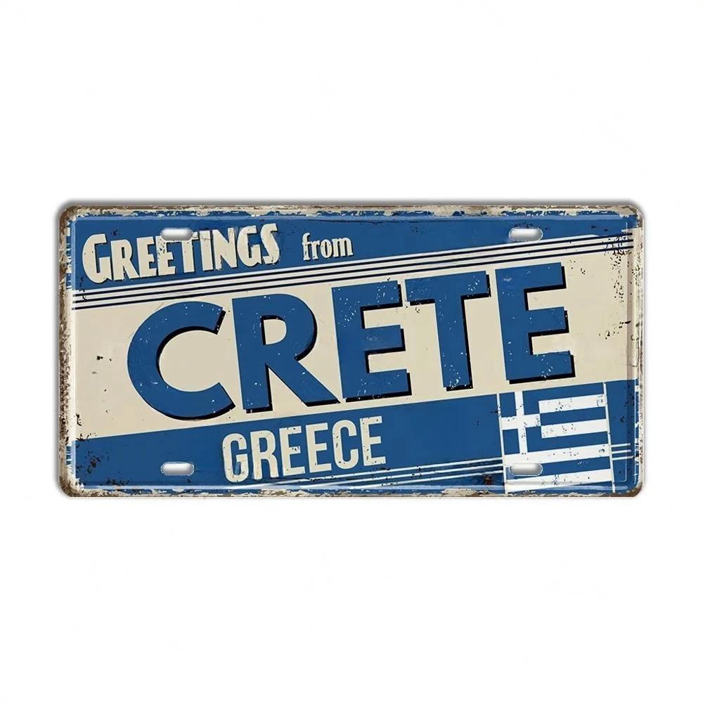 Vintage Griekenland Kenteken LandmarkBlikbord Stad Staat Metalen Plaque Garage Keuken Huis Bar Pub Club Hotel Cafe Wanddecoratie