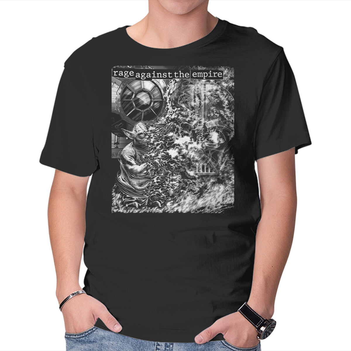 Unisex Crew Neck T-Shirt Rage Against The Empire Graphic Short Sleeve Casual Tee L