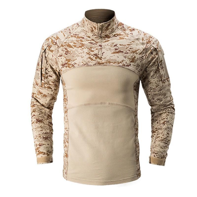 Taktisches Camouflage Langarmshirt Outdoor Wandern Camping Schießsport Atmungsaktiv Langlebig Militärstil