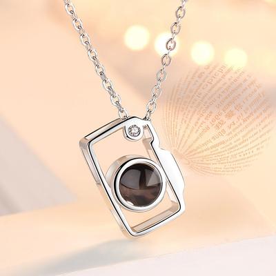 Camera Projection Necklace for Women Graduation Custom Color Photo Valentine's Day Gift