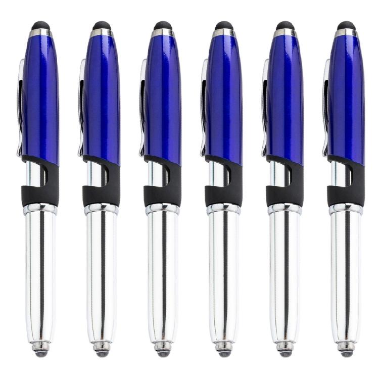 6pcs Metal Ballpoint Pen with Stylus Tip LED Ballpoint Pen Smooth Writing Pen 1.0mm Stylus Pen School Office Supplies 1