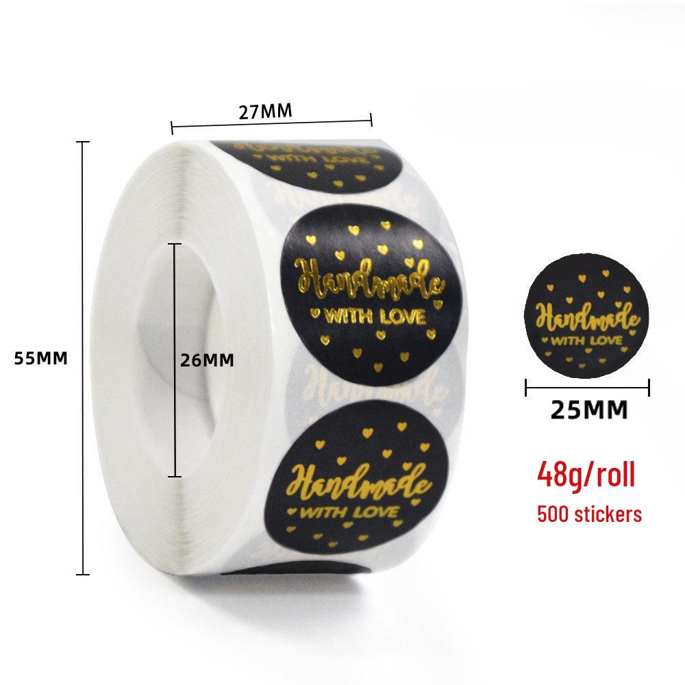 Gold Foil Stamped Colored Kraft Paper Labels for Takeaway & Baking Packaging