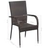 5 Piece Outdoor Dining Set Brown Poly Rattan