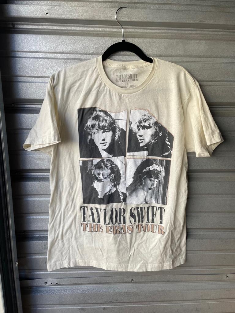 Taylor Swift The Eras Tour Cities Cream Beige T-Shirt Official Merch Adult Large