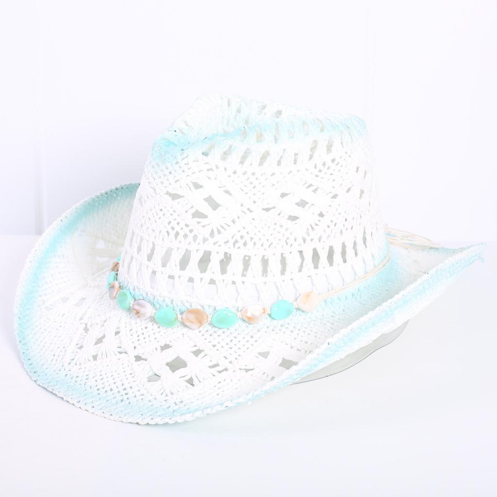 Popular sombrero de vaquero occidental hueco clásico europeo y americano, moda para hombre y mujer, sombrero de paja transpirable para vacaciones, protección solar