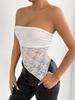 Spring/Summer 2026 Hot Selling Women's Asymmetrical Lace Spliced Bandeau Top