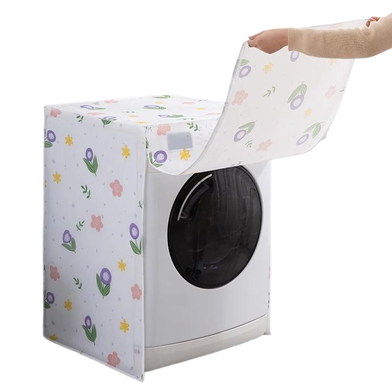 Drum Washing Machine Covers Cute Print Dust Cover For Drum Washer-dryer Waterproof PEVA Protection Cover Household New