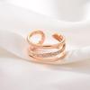 Rose Gold Filigree Titanium Steel Open Ring for Women - Korean-Style Fashion Statement