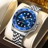 Quartz Movement Men's Watch Push Button Hidden Clasp, Luminous Hands Wateproof