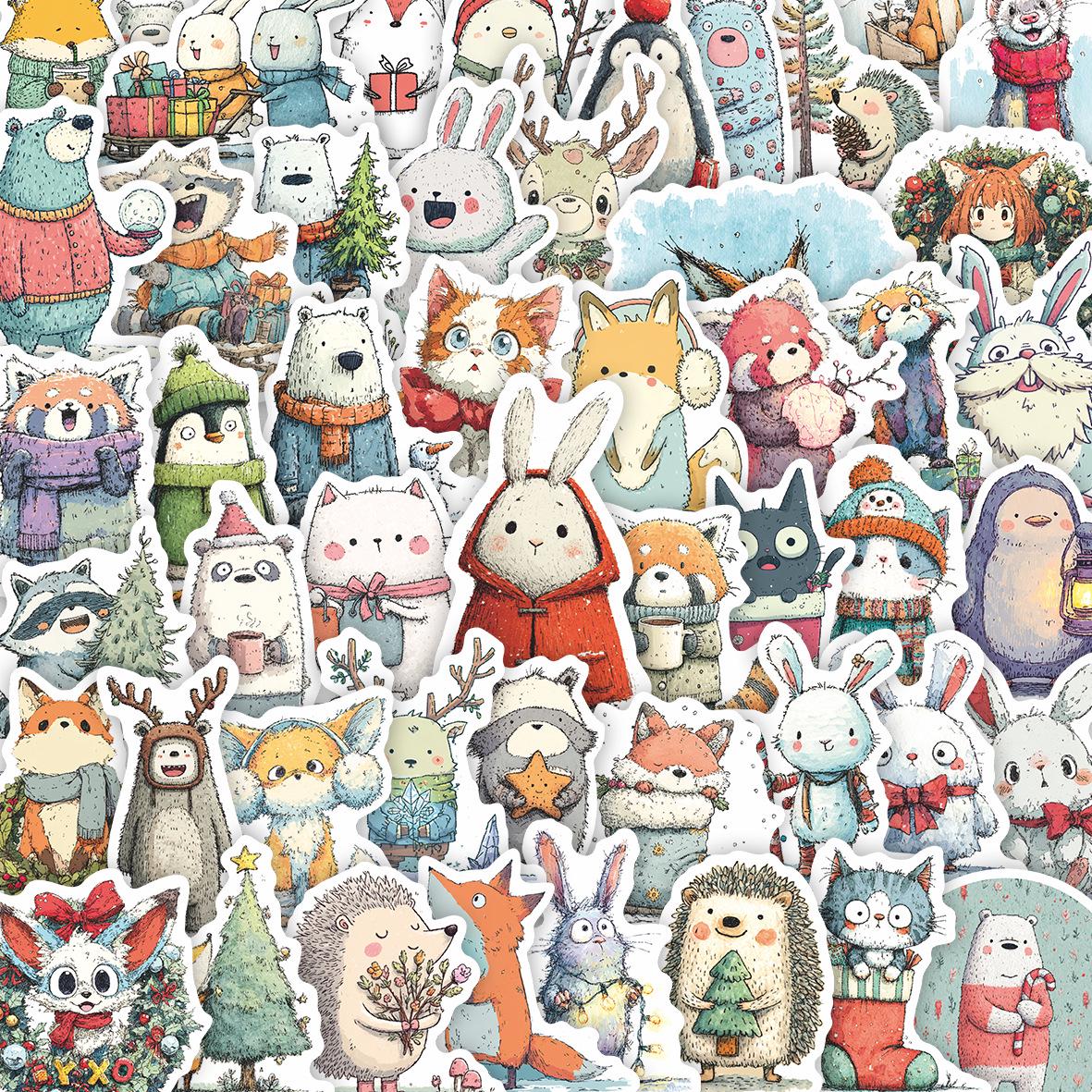 

67 Cute Cartoon Animal Graffiti Stickers for Phone Cases & Notebooks - DIY Decorative Set