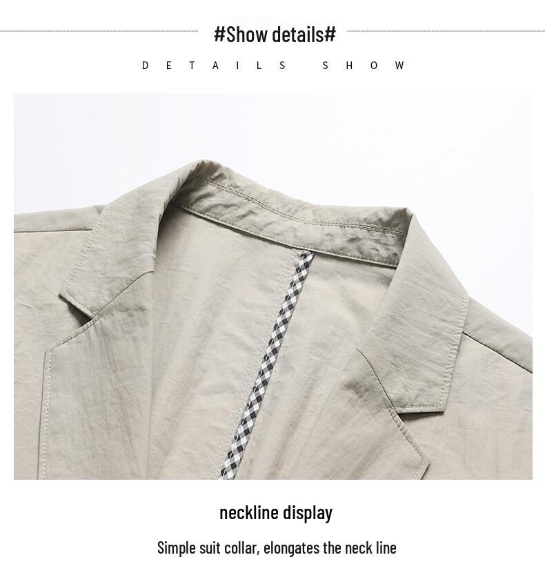 Men's Light Luxury Casual Blazer - Spring/Summer 2025, Thin Single-Breasted, Solid Color, Slightly Wrinkled Suit Jacket.