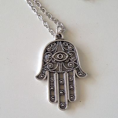 Bonne chance Protection Hamsa symbole main de Fatima mauvais œil pendentif chaîne collier